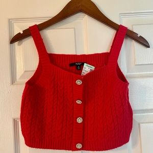 New super cute Medium Red Knitted Crop with Tags